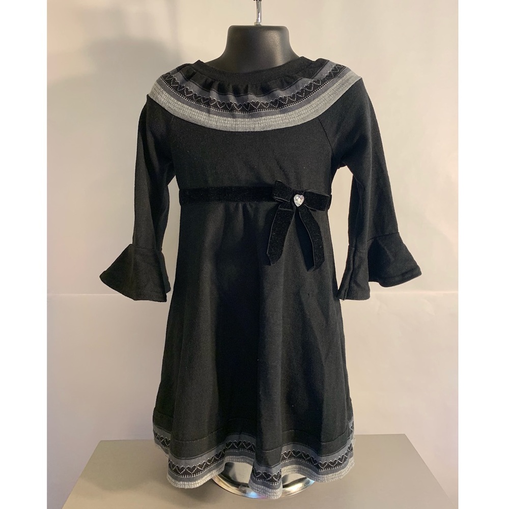Black Dress with Sweet Velvet Bow